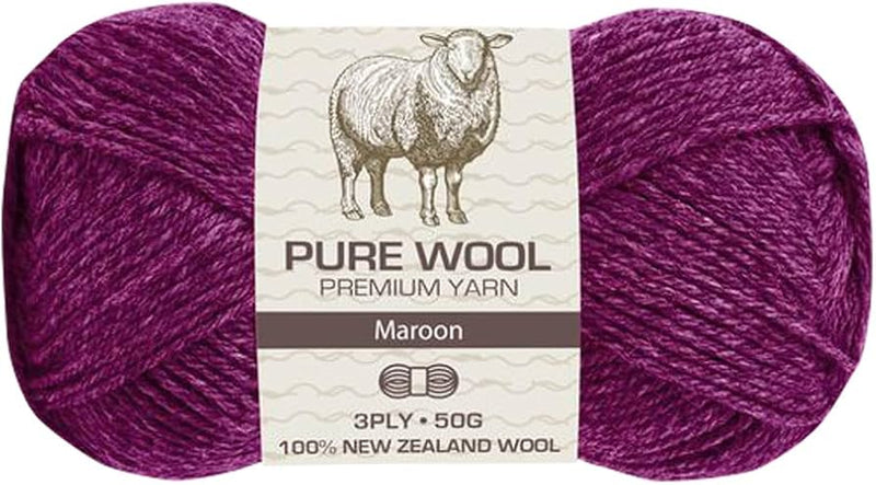 Everyday 50g 100% Pure Wool Premium Knitting Yarn - Choose Your Colour