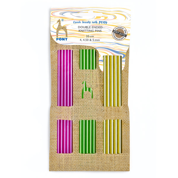 Pony "Colour" 20cm Double Point Knitting Needle - Small Set (2.50 - 3.50mm)