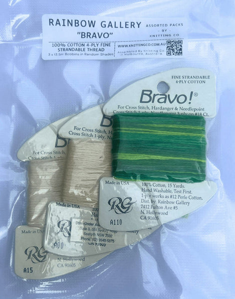 Assorted Pack - Rainbow Gallery "Bravo" Cotton Embroidery Floss - 3 x Shades