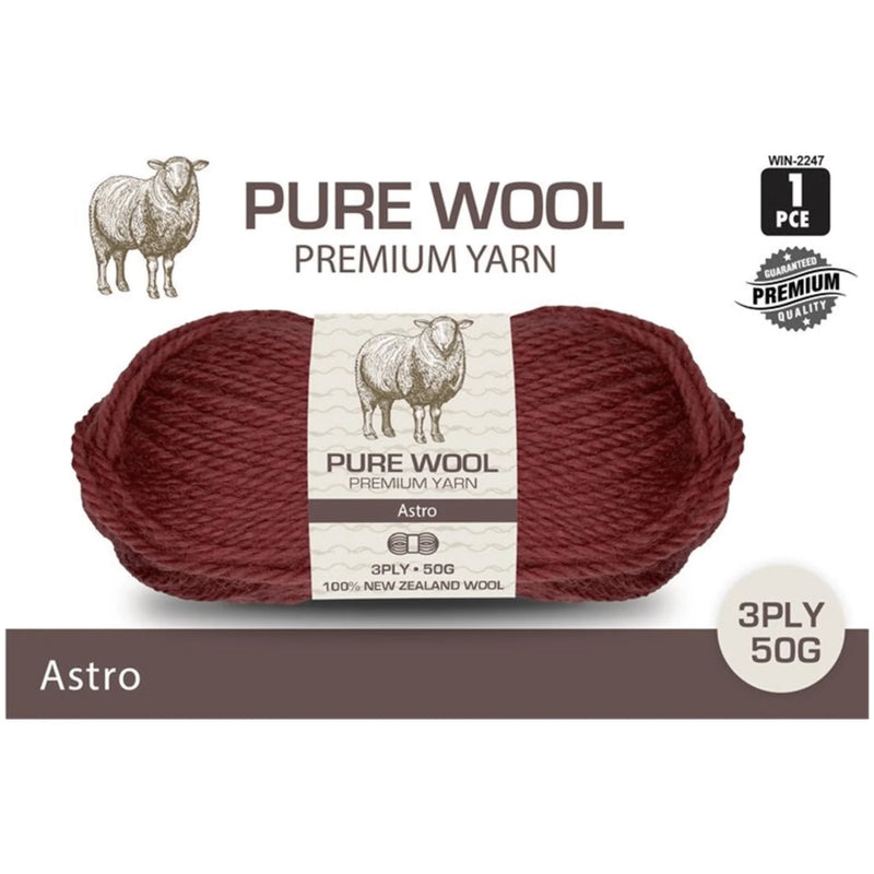 Everyday 50g 100% Pure Wool Premium Knitting Yarn - Choose Your Colour