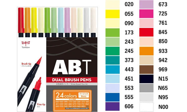 Tombow ABT Dual Brush Pen Markers - Set of 24