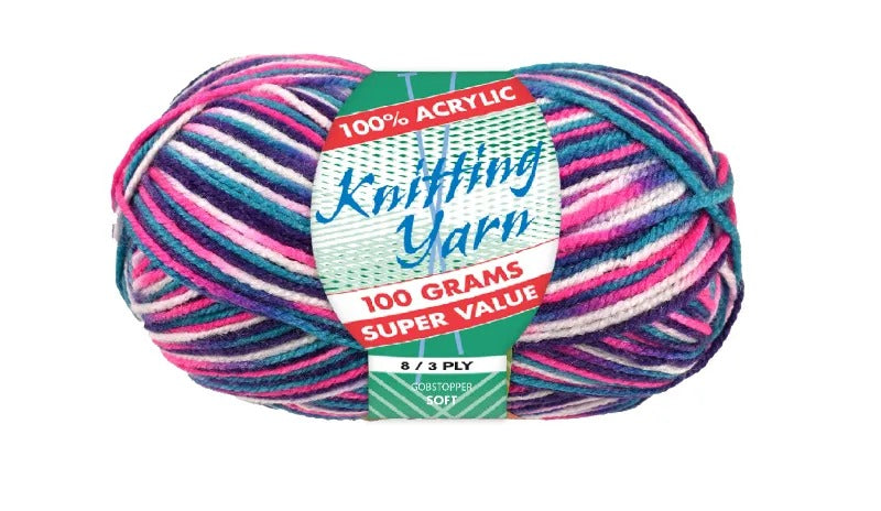 Everyday Super Value 100g Acrylic 8-Ply Knitting Yarn - Prints