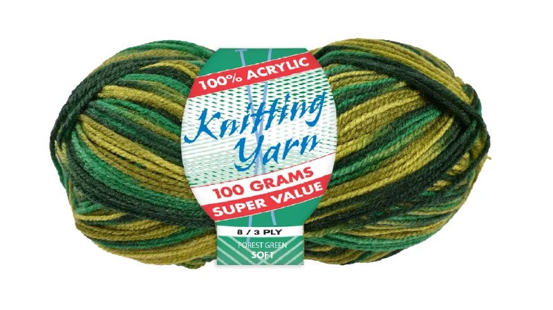 Everyday Super Value 100g Acrylic 8-Ply Knitting Yarn - Prints