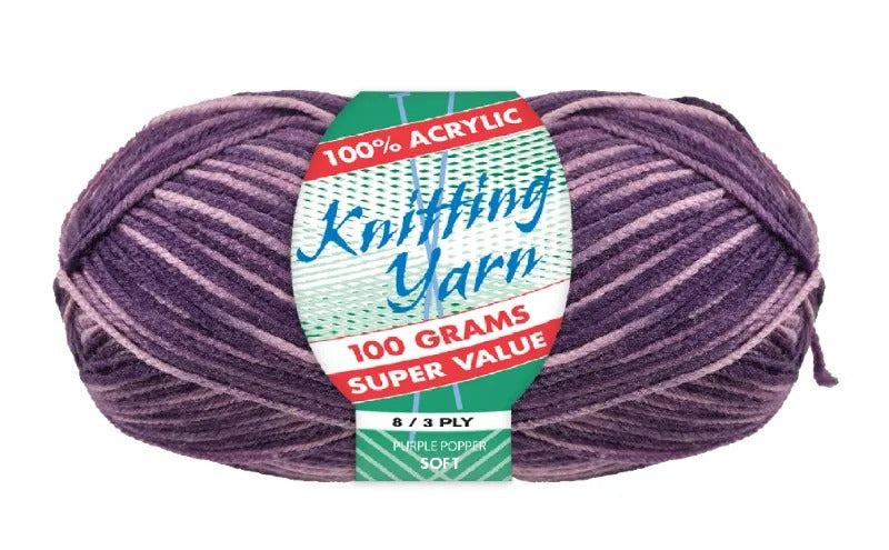 Everyday Super Value 100g Acrylic 8-Ply Knitting Yarn - Prints