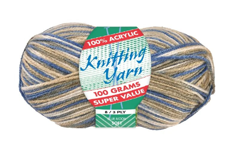 Everyday Super Value 100g Acrylic 8-Ply Knitting Yarn - Prints