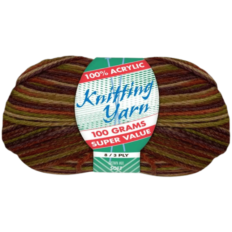 Everyday Super Value 100g Acrylic 8-Ply Knitting Yarn - Prints