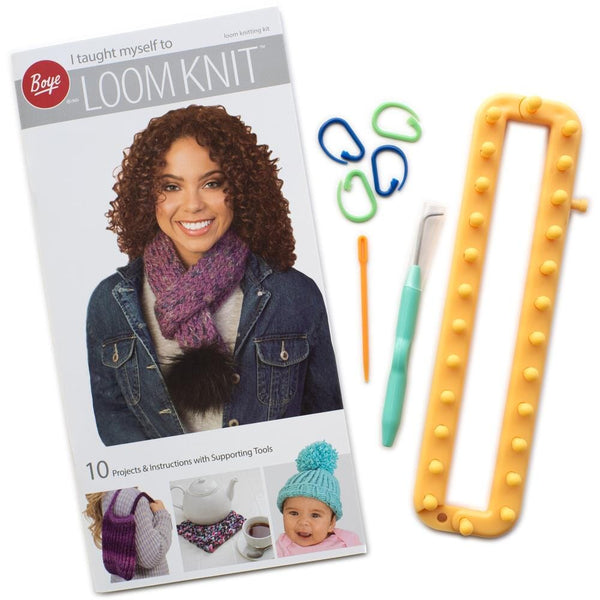 Boye "I Taught Myself To Loom Knit" Kit - 10 Projects