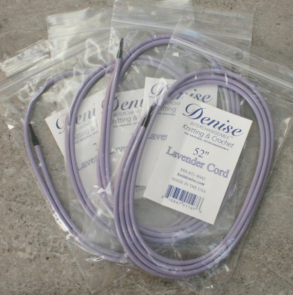 Denise Interchangeable Knitting & Crochet Cables - Pink (Dif. Sizes)