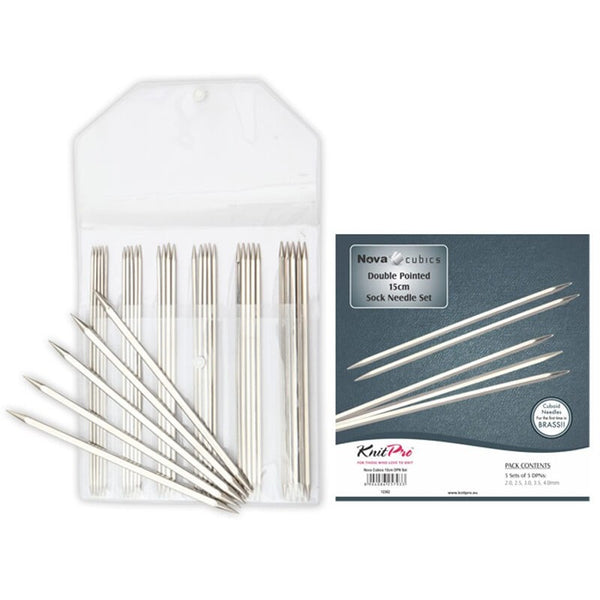 KnitPro "Nova Cubics" Double Pointed Knitting Needle Sets (15cm or 20cm)