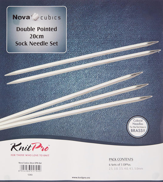 KnitPro "Nova Cubics" Double Pointed Knitting Needle Sets (15cm or 20cm)