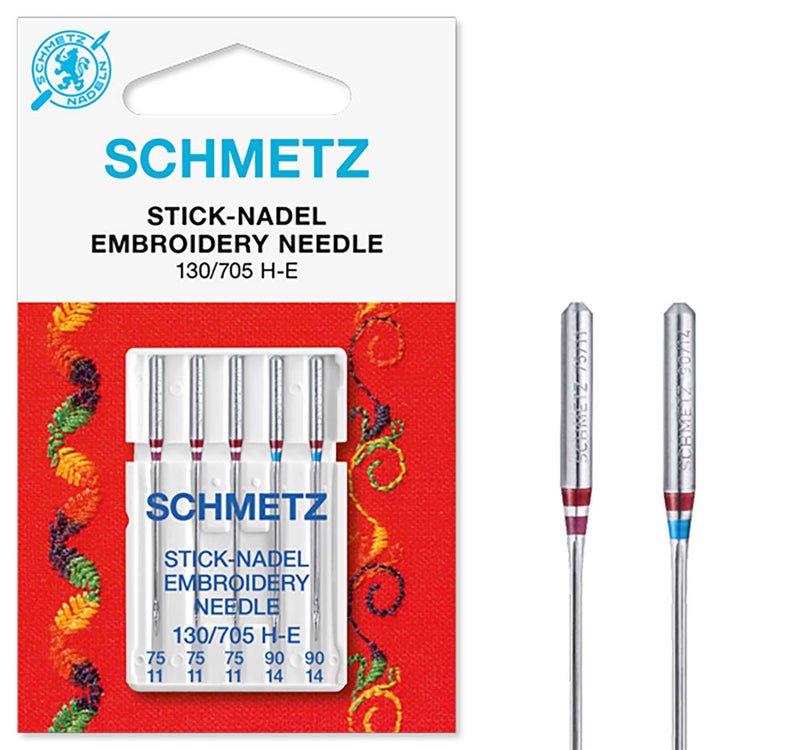 Schmetz "Embroidery" Sewing Machine Needles - 5 Pack - Choose Your Size