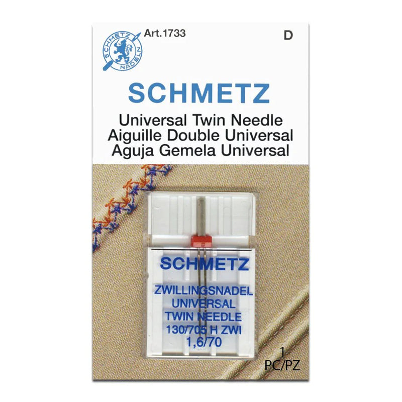 Schmetz "Universal Twin" Sewing Machine Needle - Choose Your Size