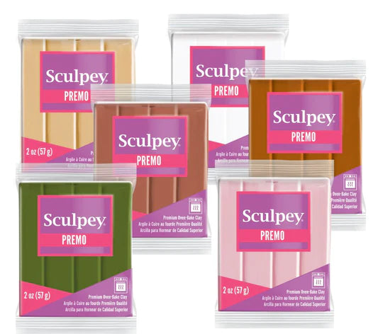 Sculpey Premo! Polymer Oven-Bake Clay - 57g Blocks - Solid Colours