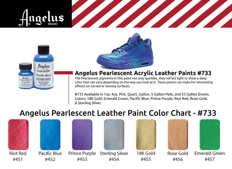 Angelus Pearlescent and Metallic Acrylic Leather Paint Kit 12 Colors 1oz