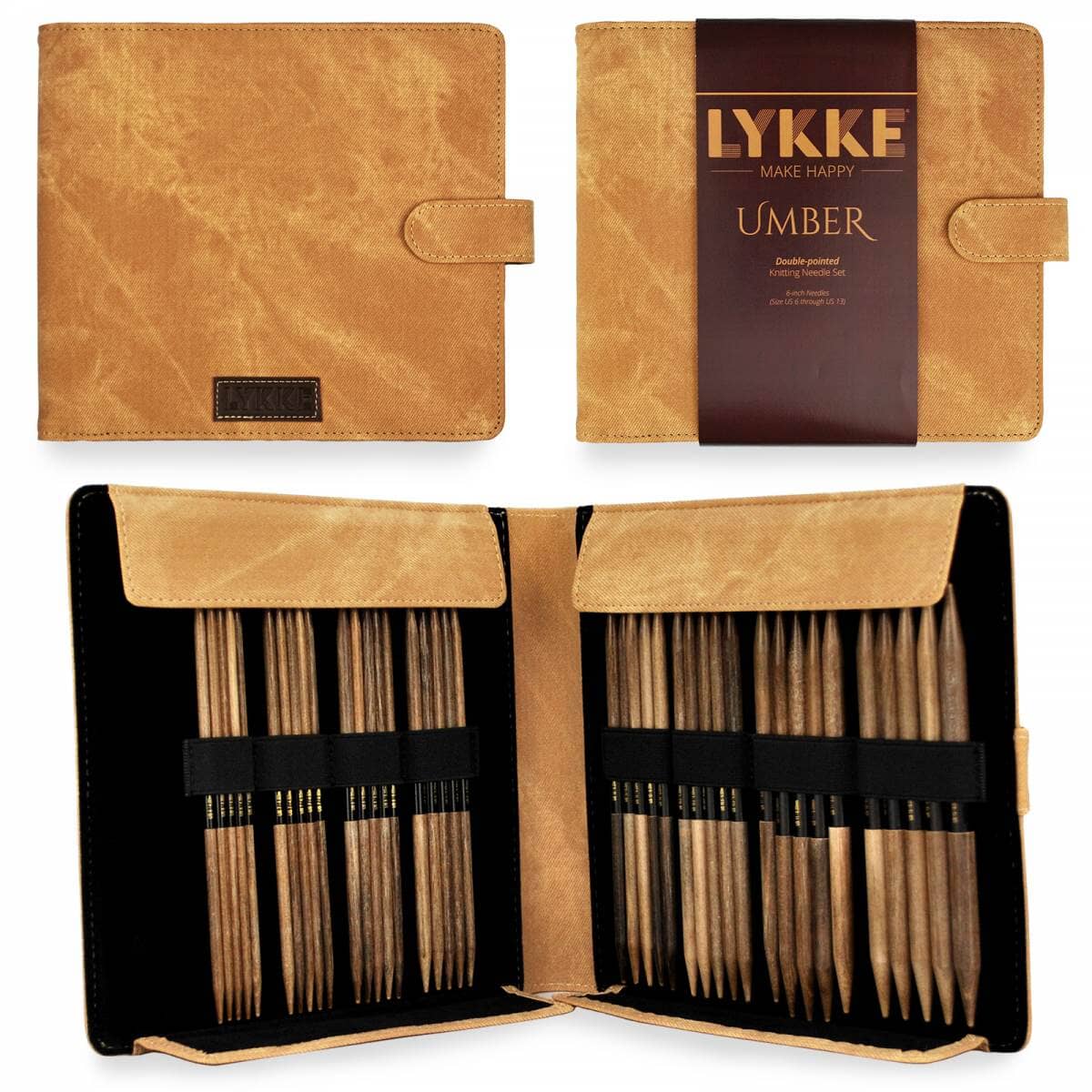 Lykke "Umber" 15cm Double Point Knitting Needle Set of 8 - Large