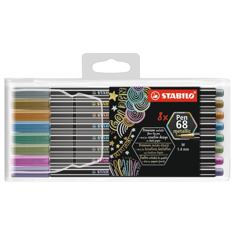 Stabilo "Pen 68" Metallic Bullet Tip Pens - Pack of 8