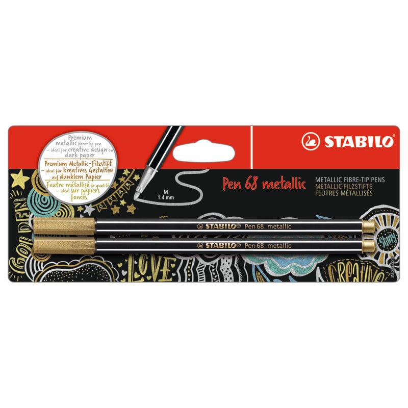 Stabilo "Pen 68" Metallic Bullet Tip Pens - Pack of 2