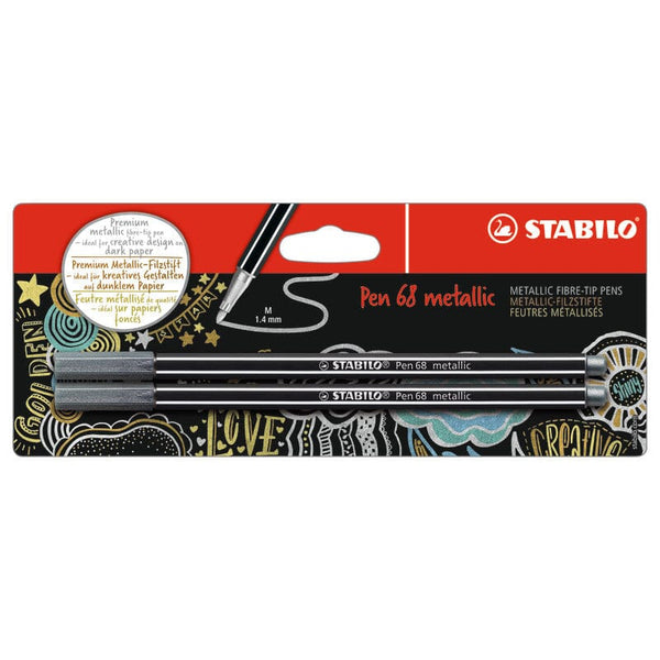 Stabilo "Pen 68" Metallic Bullet Tip Pens - Pack of 2