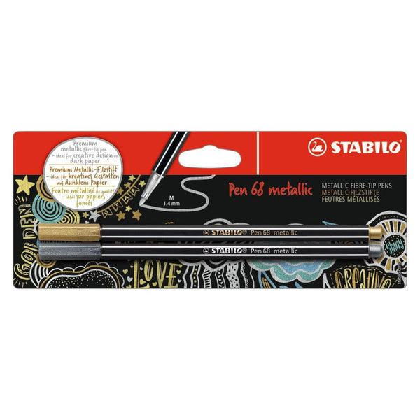 Stabilo "Pen 68" Metallic Bullet Tip Pens - Pack of 2