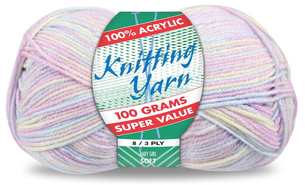 Everyday Super Value 100g Acrylic 8-Ply Knitting Yarn - Prints