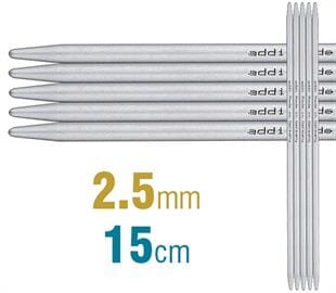 Addi Aluminium Double Pointed Knitting Needles - Various Sizes