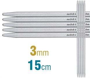 Addi Aluminium Double Pointed Knitting Needles - Various Sizes