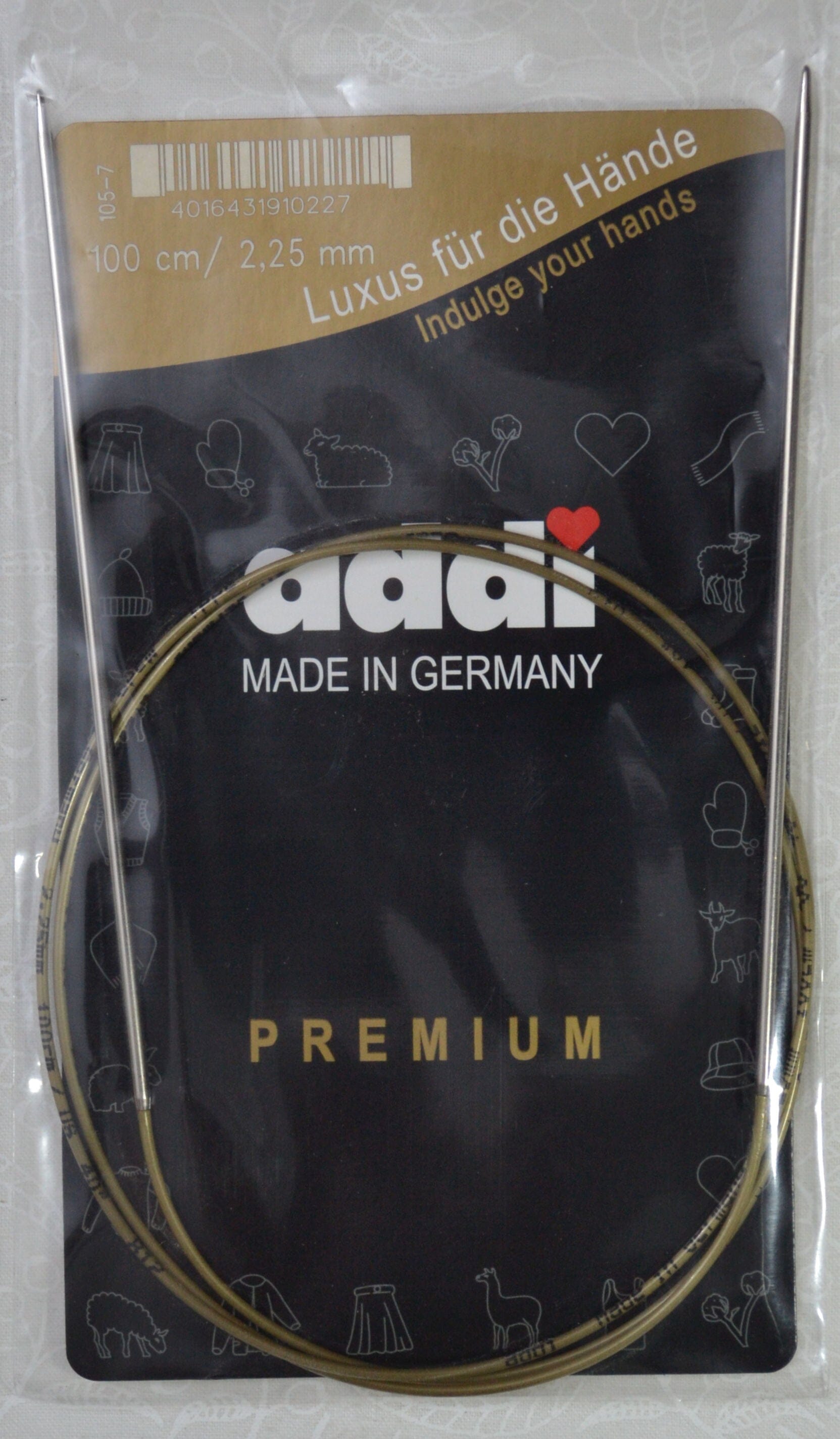 Addi Brass Tip Circular Knitting Needles - 100cm (40")