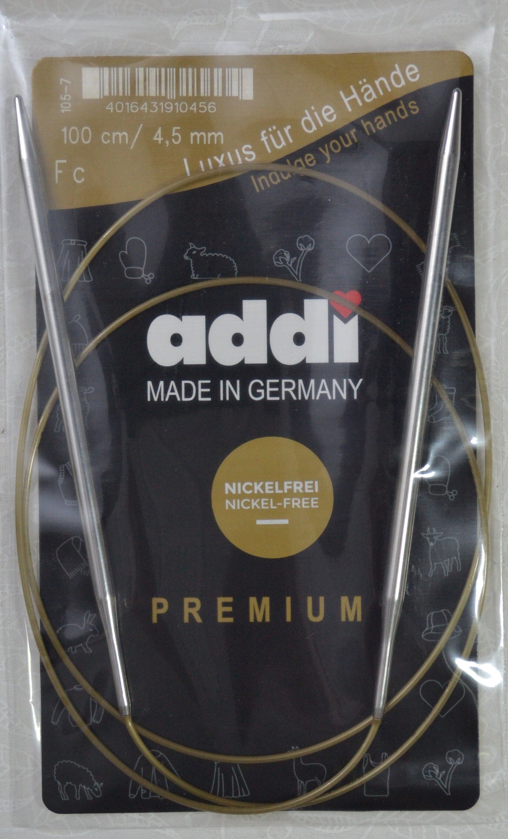 Addi Brass Tip Circular Knitting Needles - 100cm (40")