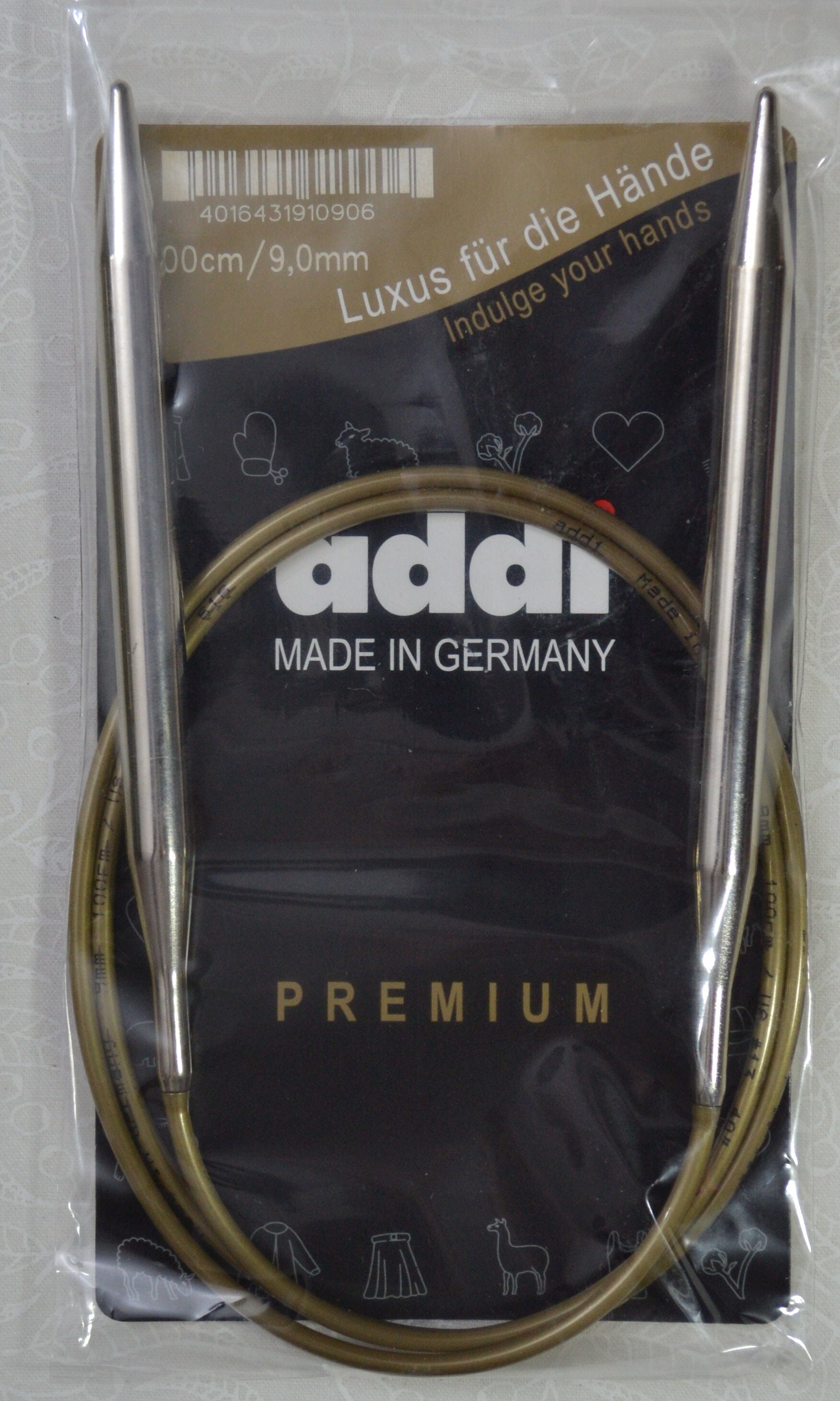 Addi Brass Tip Circular Knitting Needles - 100cm (40")