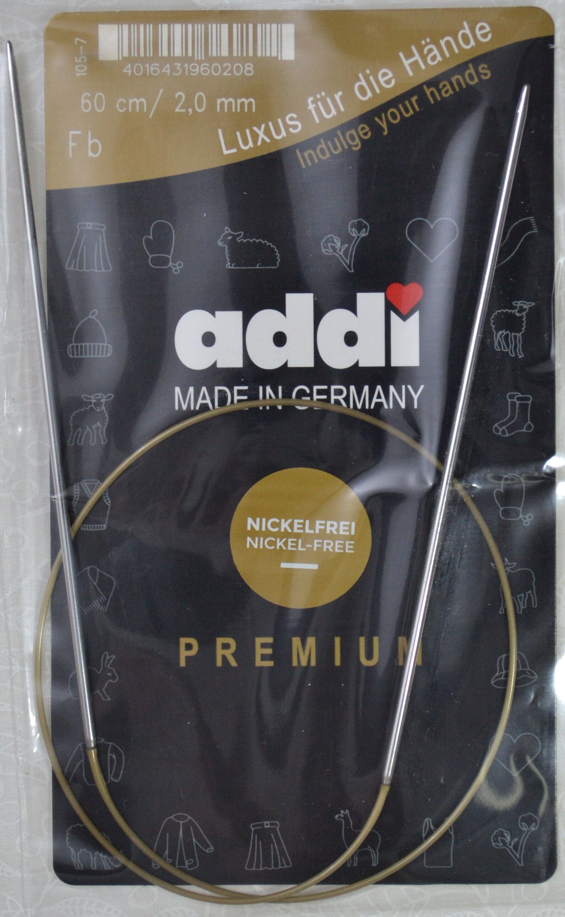 Addi Brass Tip Circular Knitting Needles - 60cm (24")