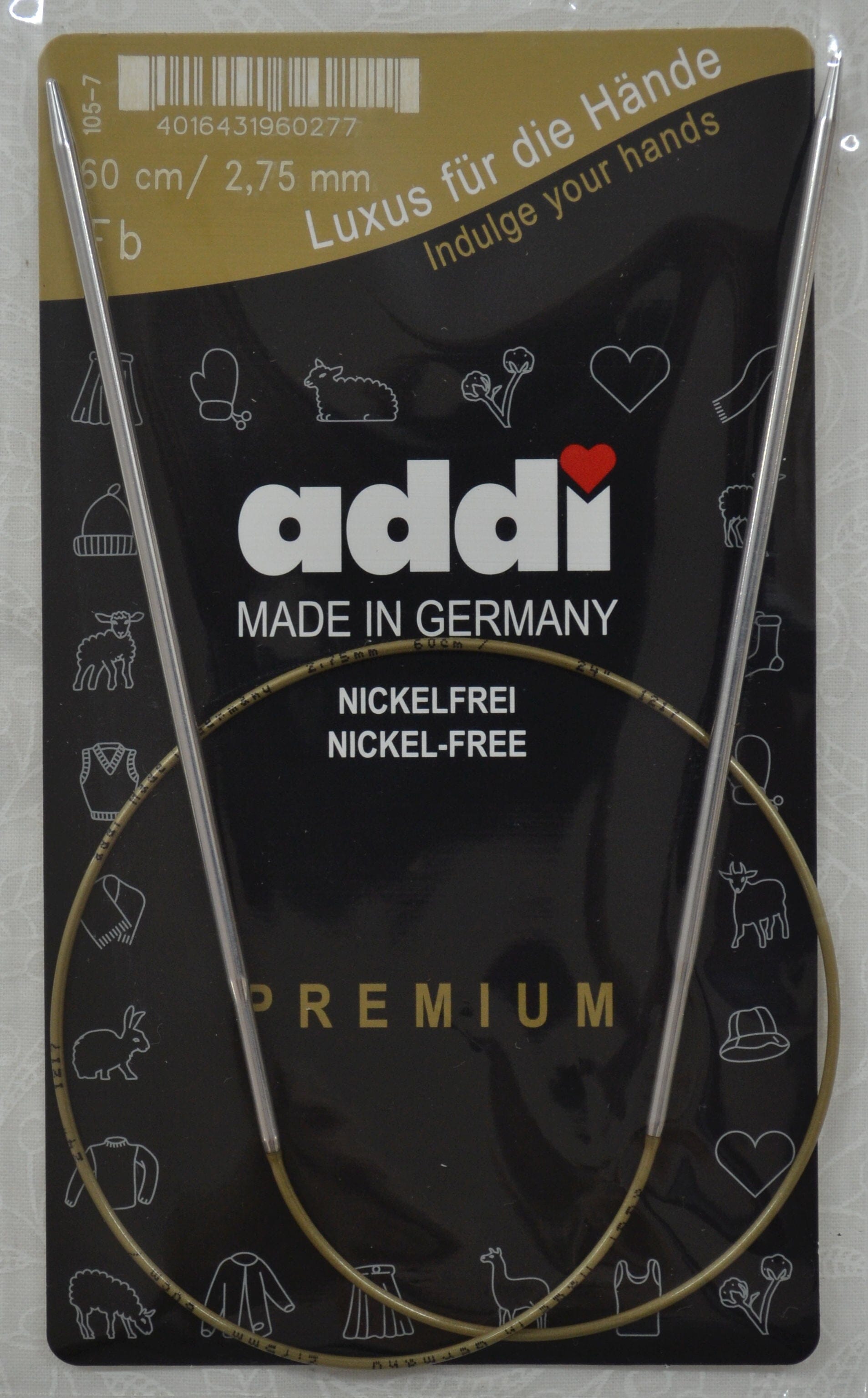 Addi Brass Tip Circular Knitting Needles - 60cm (24")