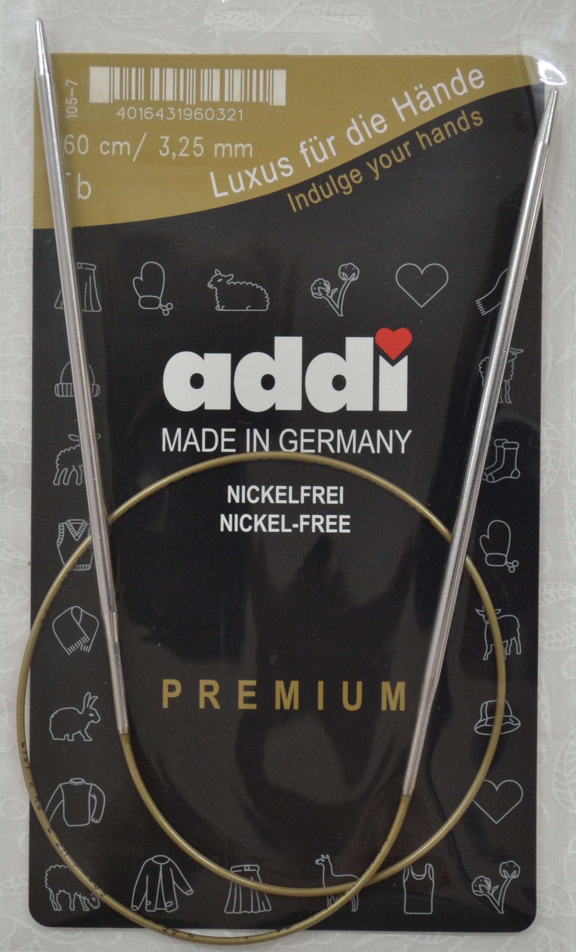 Addi Brass Tip Circular Knitting Needles - 60cm (24")