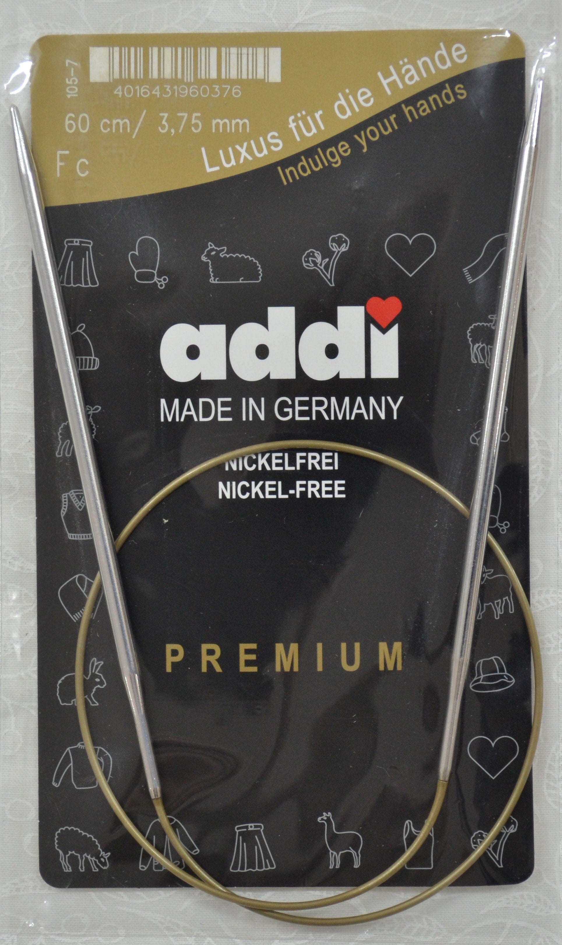 Addi Brass Tip Circular Knitting Needles - 60cm (24")