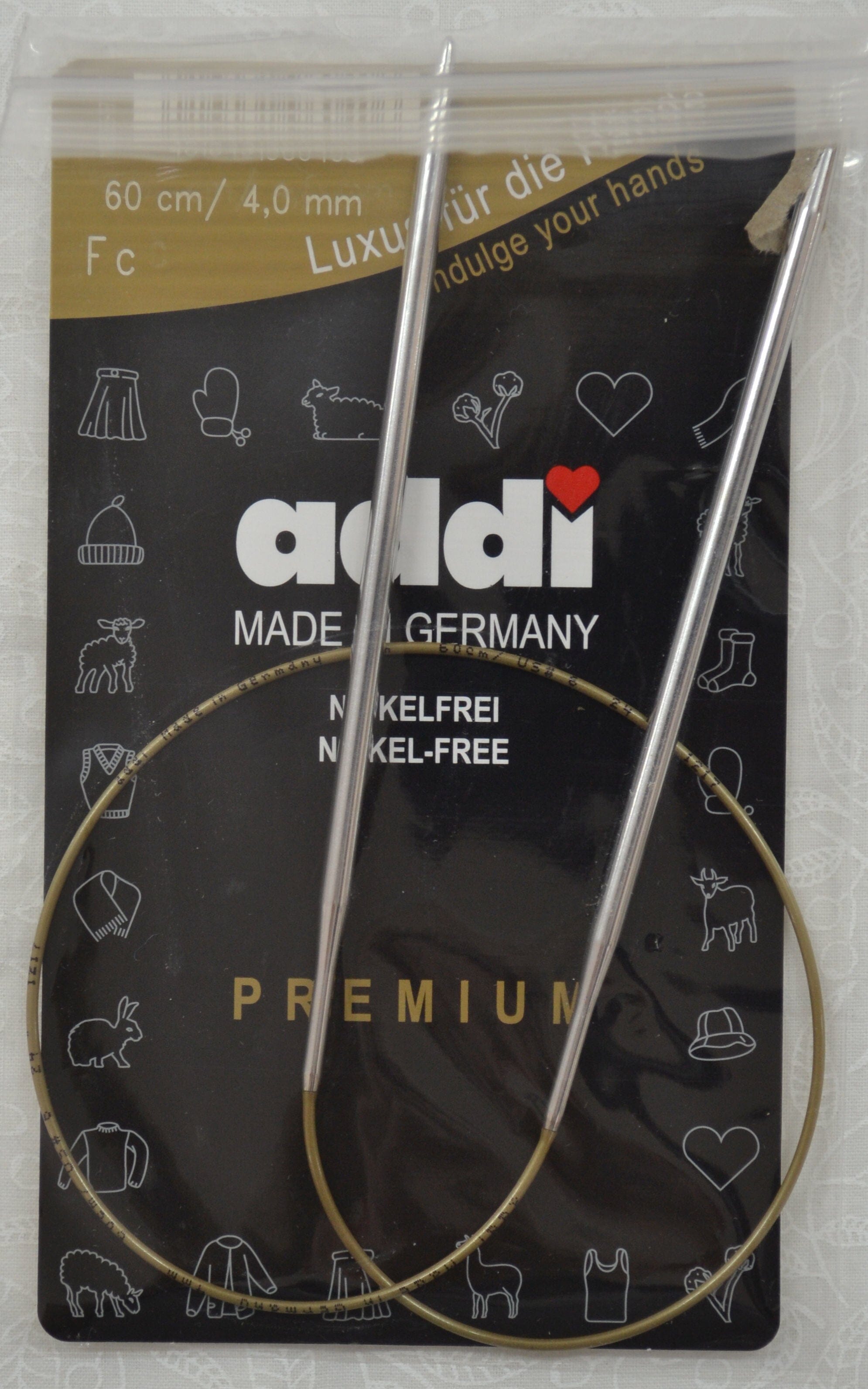 Addi Brass Tip Circular Knitting Needles - 60cm (24")