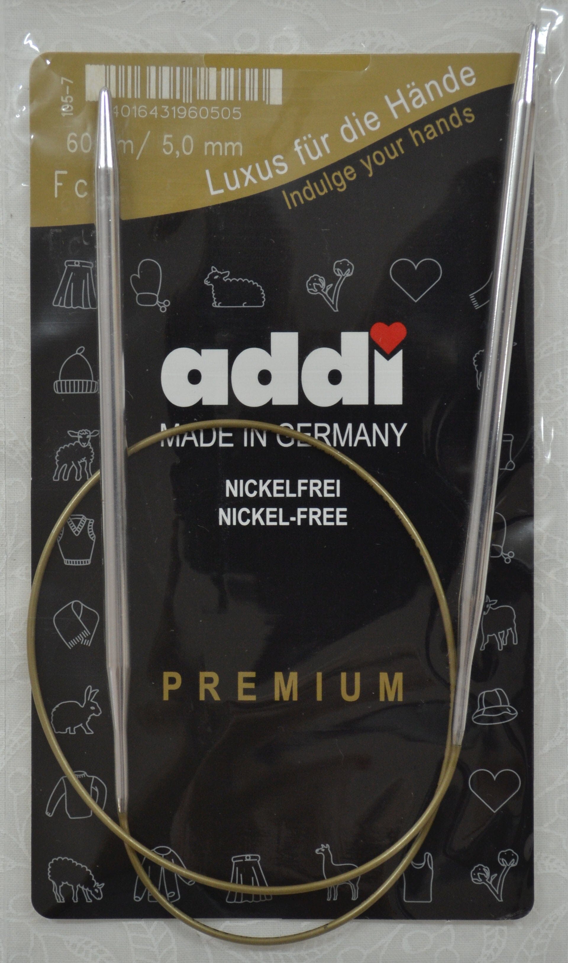 Addi Brass Tip Circular Knitting Needles - 60cm (24")