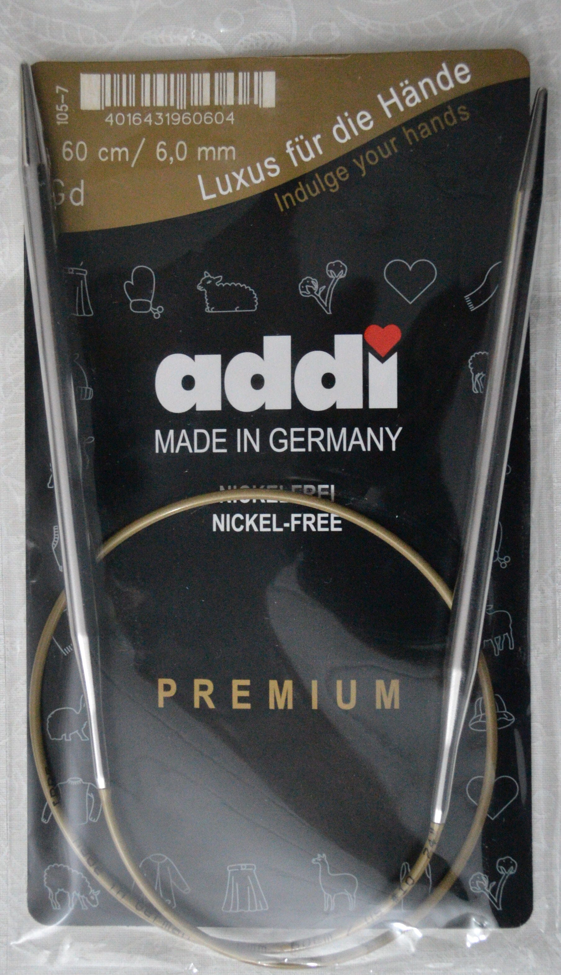 Addi Brass Tip Circular Knitting Needles - 60cm (24")