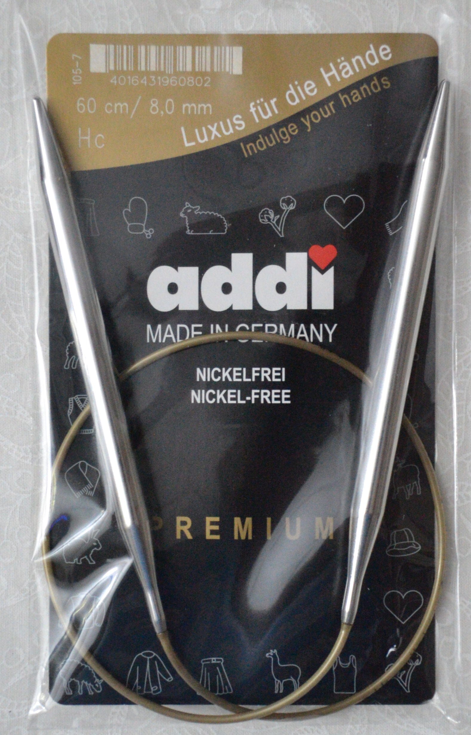 Addi Brass Tip Circular Knitting Needles - 60cm (24")