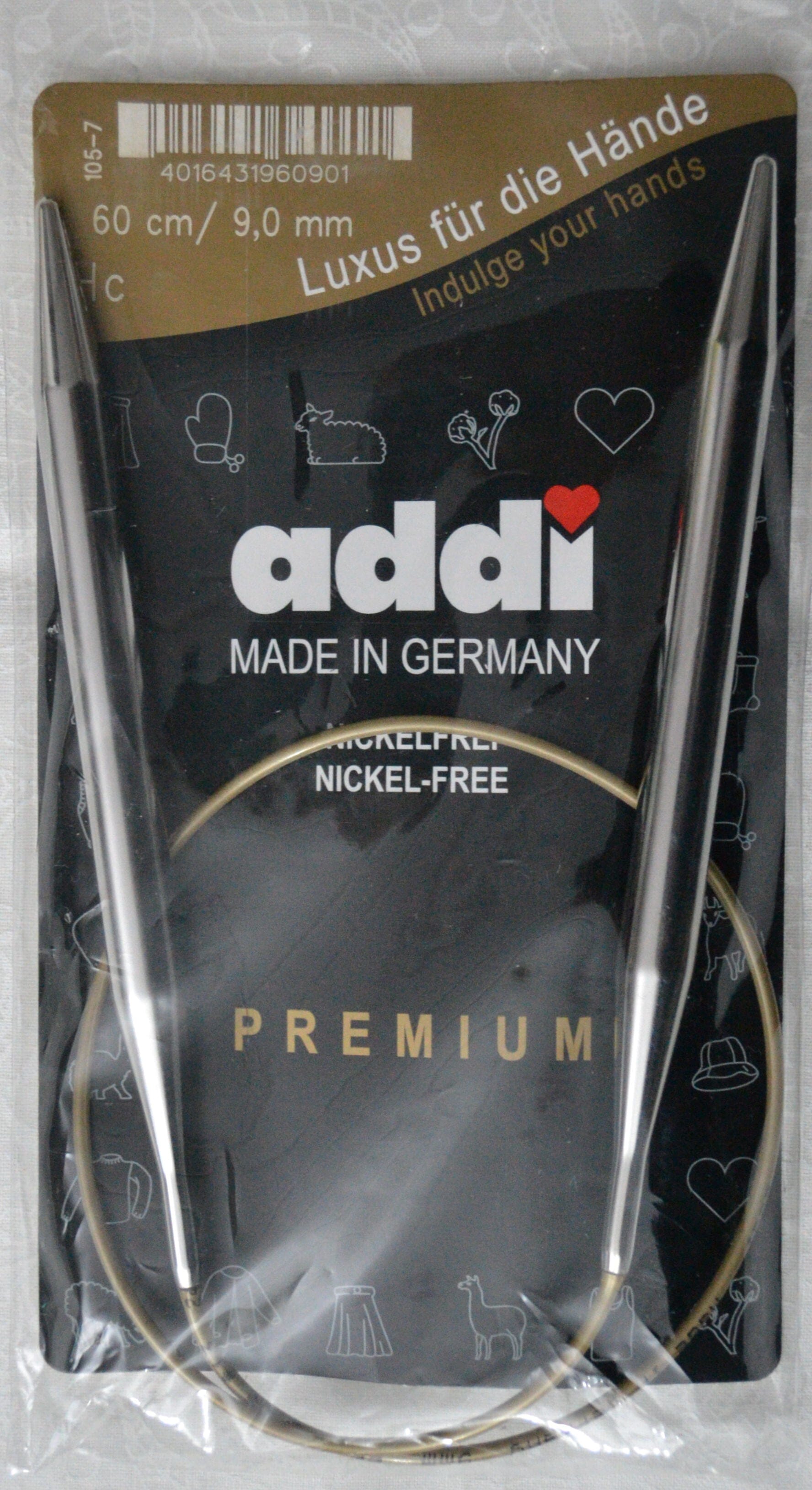 Addi Brass Tip Circular Knitting Needles - 60cm (24")