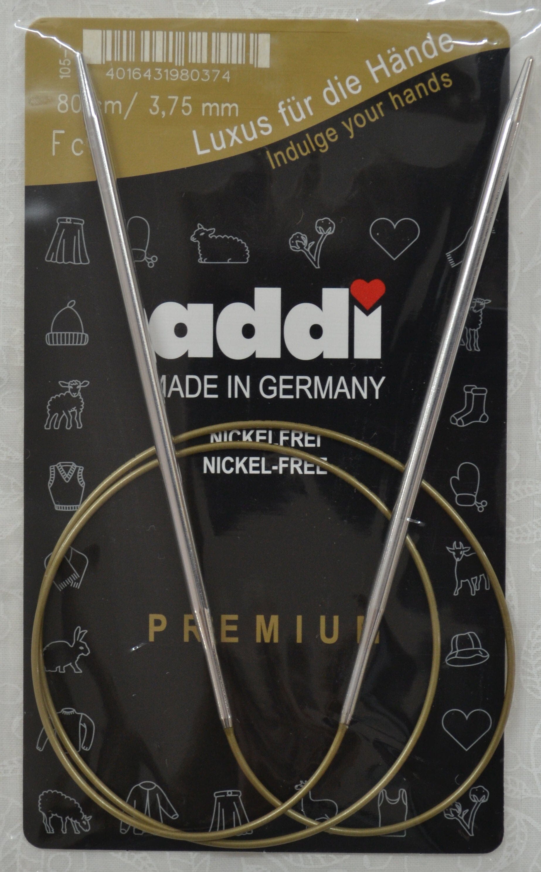 Addi Brass Tip Circular Knitting Needles - 80cm (32")