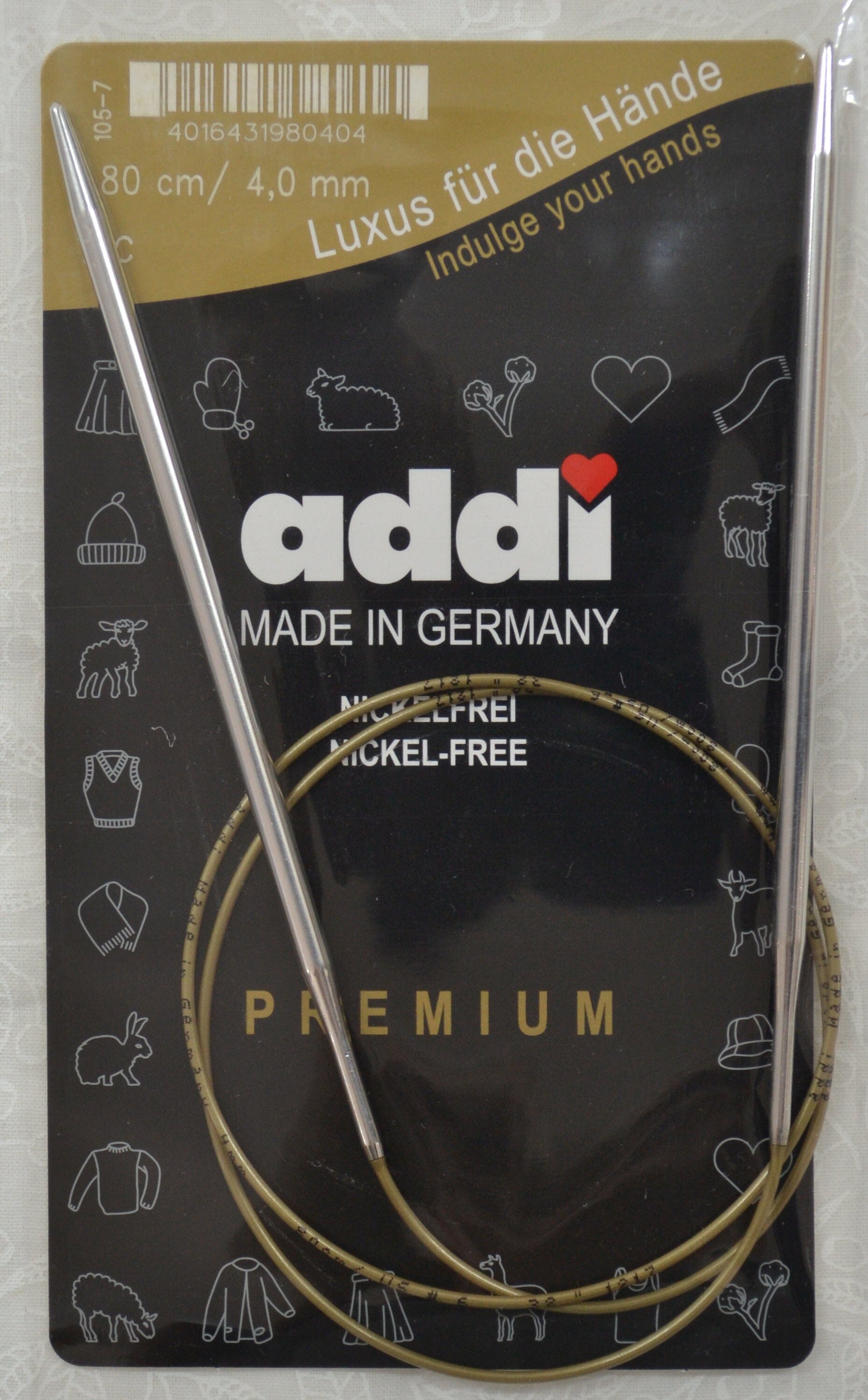 Addi Brass Tip Circular Knitting Needles - 80cm (32")