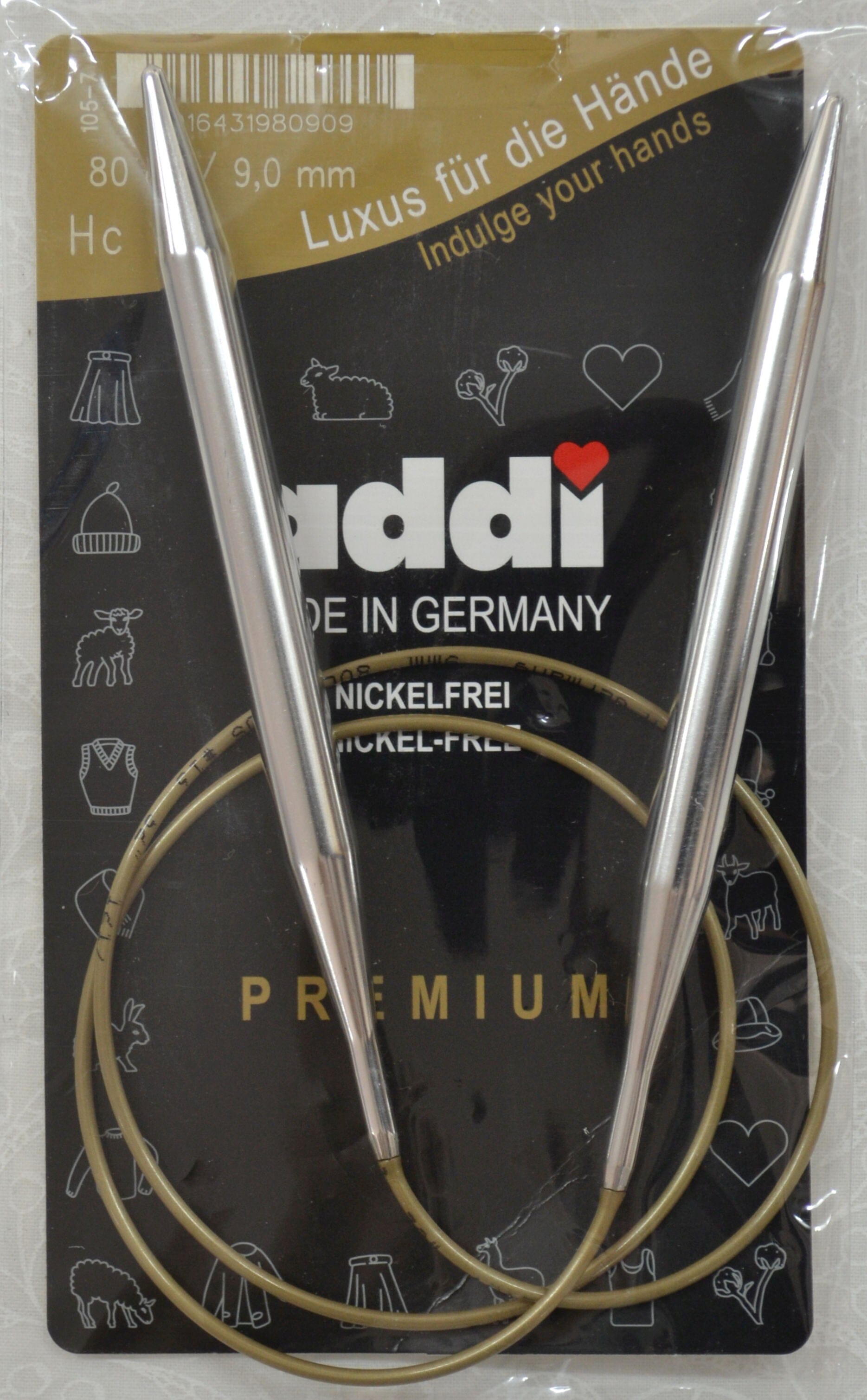 Addi Brass Tip Circular Knitting Needles - 80cm (32")