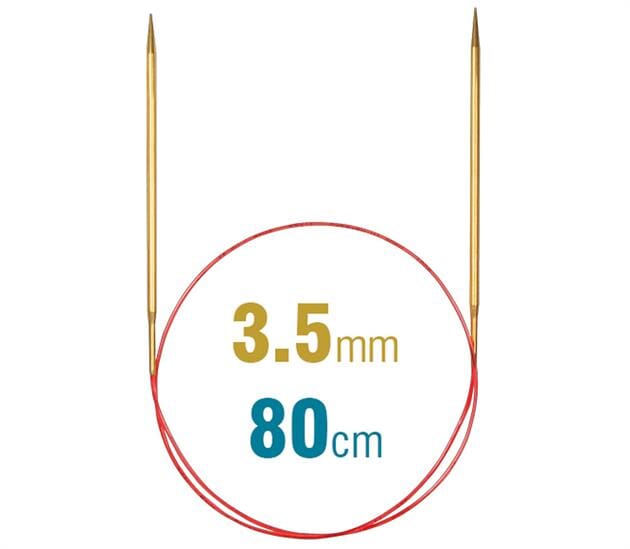 Addi Brass Lace Tip Circular Knitting Needles - 80cm (32")