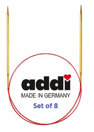 Addi Brass Lace Tip Circular Knitting Needles - Set of 8