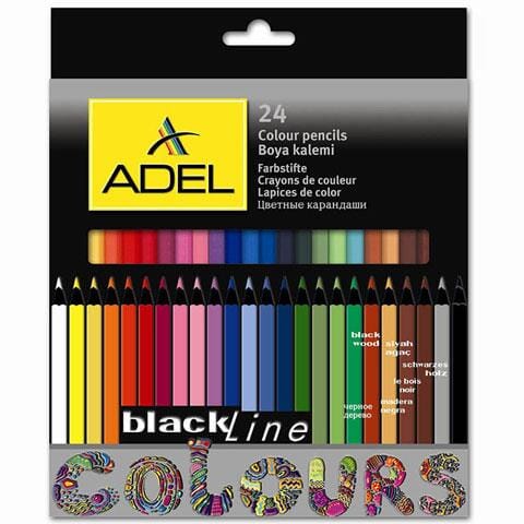 Adel "Blackline" Colour Pencil Set - 12 or 24 Pack