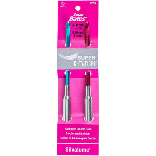 Susan Bates Silvalume Super Lightweight Aluminium Crochet Hook Pairs