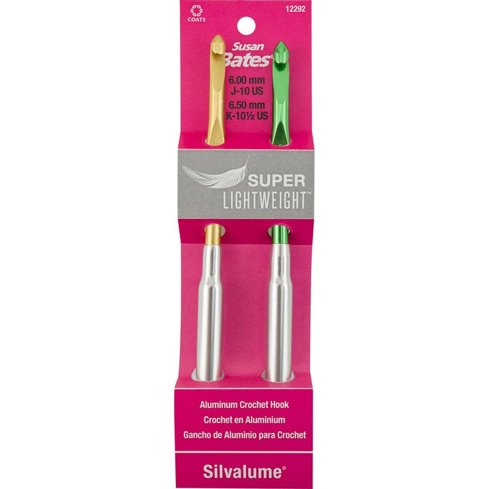 Susan Bates Silvalume Super Lightweight Aluminium Crochet Hook Pairs