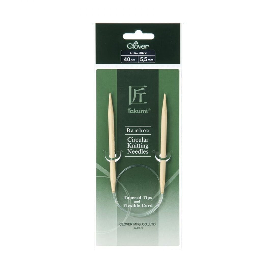 Clover "Takumi" Bamboo Fixed Circular Knitting Needles - 40cm (16")