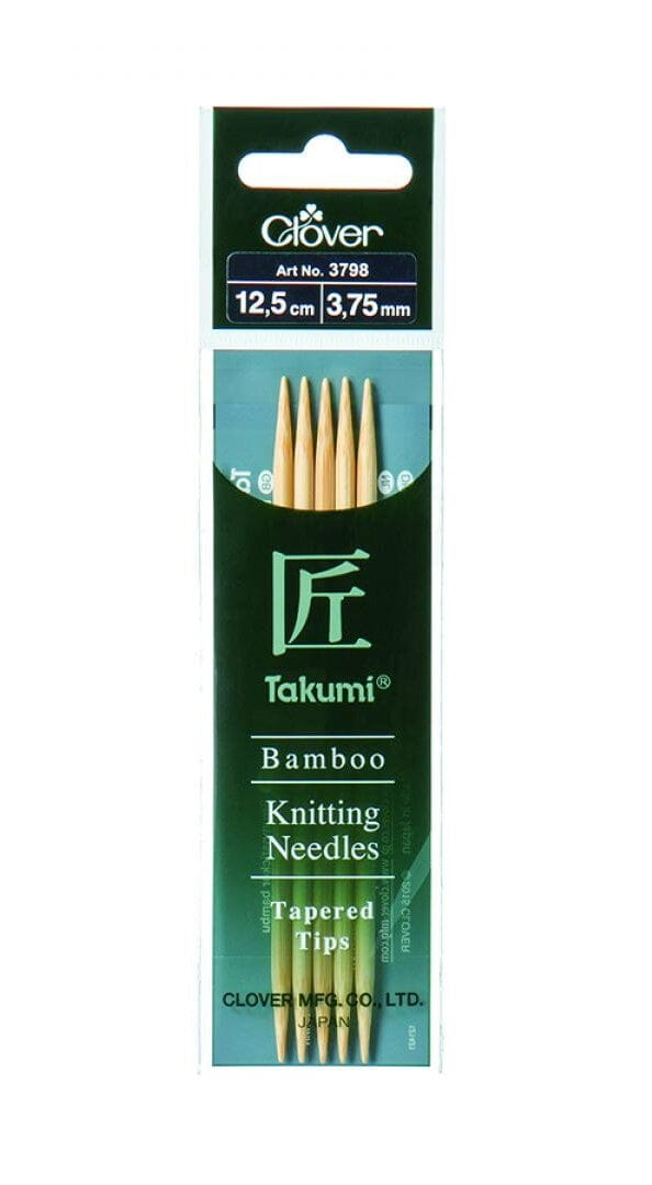 Clover "Takumi" Bamboo Double Point Knitting Needles - 12.5cm (5")