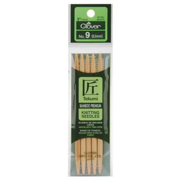 Clover "Takumi" Bamboo Double Point Knitting Needles - 12.5cm (5")