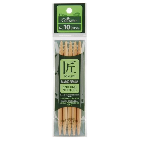 Clover "Takumi" Bamboo Double Point Knitting Needles - 12.5cm (5")